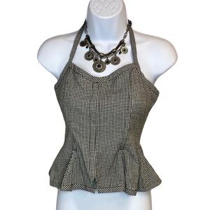 Viola Checkered Black White Blouse